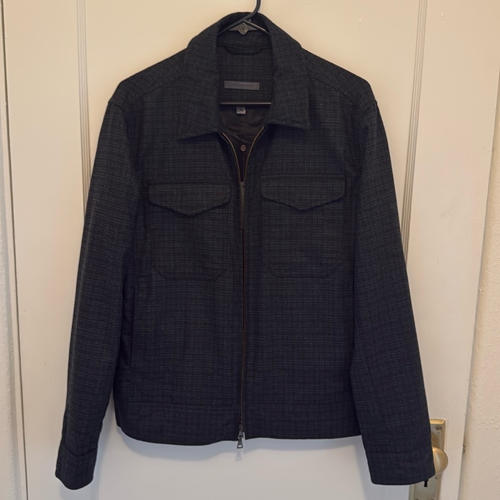 NWT! Men’s John Varvatos Landon Jacket. Black/Green. Size 48.